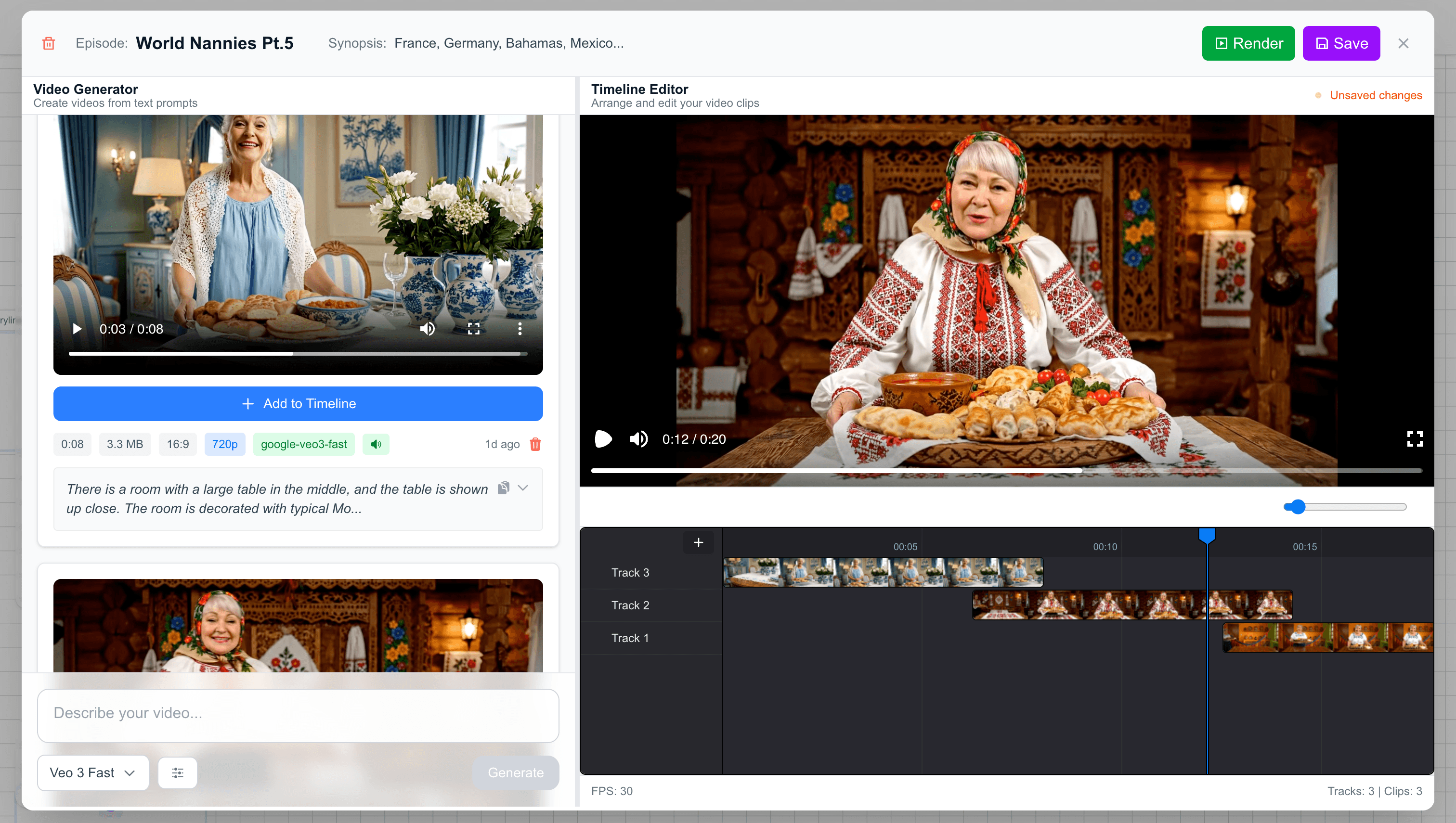 Eigenspace Visual Storyline Editor Interface